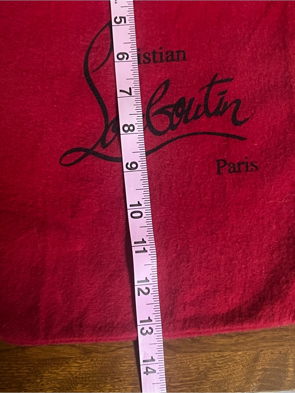Christian Louboutin Red Velvet Logo Dust Pouch - Picture 3 of 5